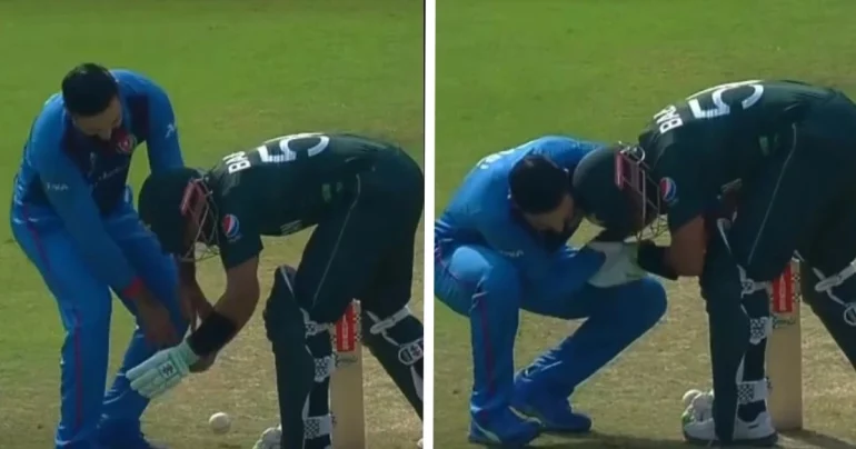 Babar Azam Shows Gesture Of Respect To Nabi; Refuses To Take Help To Tie Shoelace